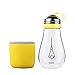 Keemanman Creative Bulb Cup,BPA Free Glass Travel Tea Mug,Cute Water Bottle with Neoprene Sleeve 14 Ounce (yellow)