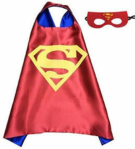 Superhero Cape and Mask Costume Set Boys Girls Birthday Halloween Play Dress up