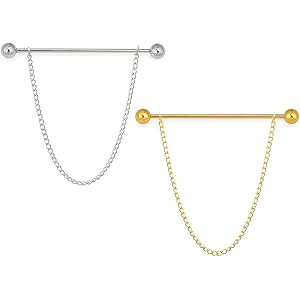 2 Pcs Metal Collar Bar Pins Ball Head Tie Necktie Pins Shirt Collar Brooch Stick with Chain for Men