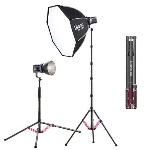 ULANZI T230 230 cm Carbon Light Stand Professional Reversible Carbon Fibre Lamp Stand with Carry Bag, Max Load 5 kg, Removable Centre Axis Portable Compact Tripod Metal for Studio Light