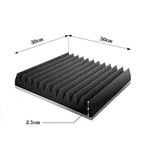 ybaymy 24 Stück Akustikschaumstoff Platten schalldämmung 30 x 30cm Schallabsorber Akkustik Schaumstoffmatte Schall… – Bild 2