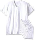 Fruit of the Loom Men's Tucked V-Neck T-Shirt (White, XX-Large)