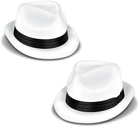The Beistle 60339-25 Velour Havana Chairman Hats44; White &amp; Black - One Size - Pack of 25