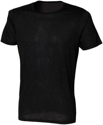 Skinni Fit Mens Fleck T-Shirt (M) (Black)