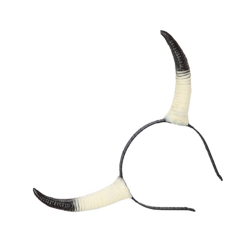 Amosfun Animal Decor Devil Horn Headband Gothic Animal Horn Hair Hoops Hair Bands Headdress For Halloween Costume White Makeup Hairband