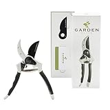 Razor Sharp Bypass Pruning Shears - Lifetime Replacement - Free Extra Blade, Spring & eBook - Japanese Steel - Premium Hand Pruner - Gardening Shear - Garden Clippers - Secateur with Ergonomic Handles