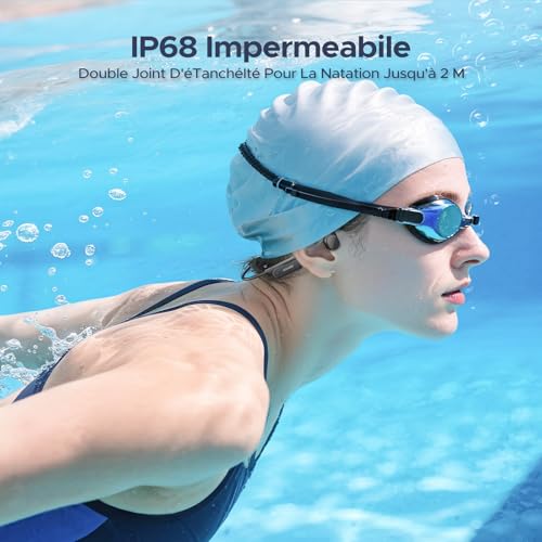 DOOGEEEco Bone Conduction Earbuds, Waterproof IP68, Swimming Earbuds, 10H Battery Life, Bluetooth 5.4 Wireless, 32GB, Mp3 Dual Mode, for Cycling, Swimming and Fitness