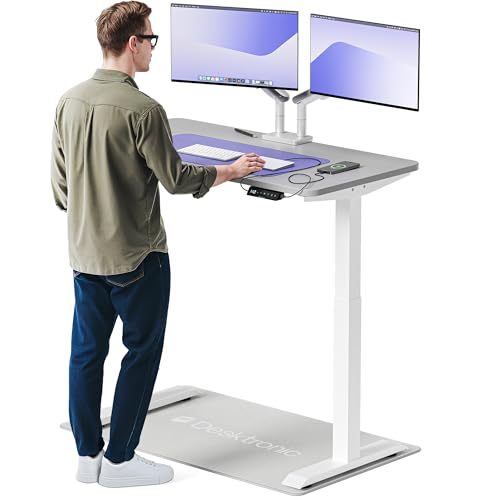 Desktronic Homeone Höhenverstellbarer Schreibtisch 120 × 60 cm – Elektrischer Schreibtisch Mit Zwei Elektrischen Motoren, Touchscreen-Steuerung Und In