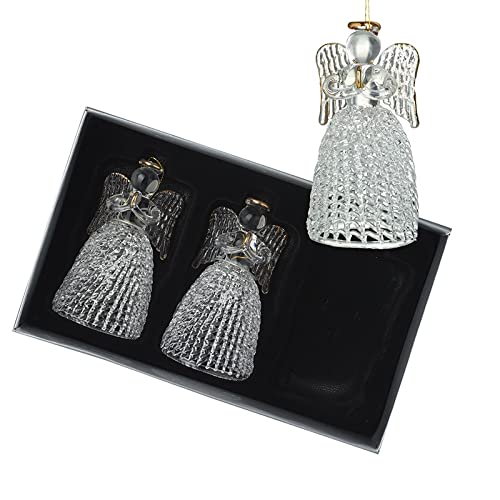 Heaven Sends Set of 3 Glass Angel Christmas Tree Decorations