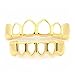 JINAO New Custom Fit 18K Gold Plated Vampire Four Open Face Gold Grillz Set For Christmas gift