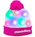 The Noodley LED Light UP Beanie Hat Pink/White Kids and Teens One Size Light Up Hat