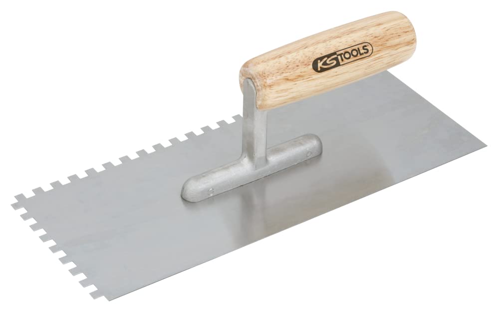 KS Tools 10 x 10mm Notched Trowel Plus Wooden Handle