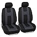 BDK Rome Sport Car Seat Covers, Full Set (Charcoal on Black) – Front and Rear Bench Back Seat Cover Set, Easy to Install with Two-Tone Accent, Fits Most Auto Truck Van SUV