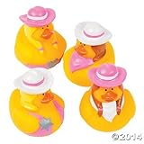Baby Bath Toys - Rubber Duck Toy - 12-Pack Rubber Ducks - Cowgirl theme