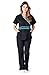 Natural Uniforms Women's Contrast Mock Wrap Scrub Set (Black) (X-Small)