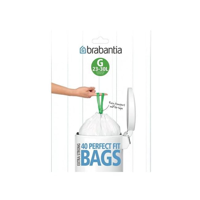 Brabantia Bin Liners, Size G, 23-30 L - 40 Bags