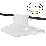 Tosnail 40 Pack White Plastic Children's Hangers - Great for Laundry or Closet - 11.75