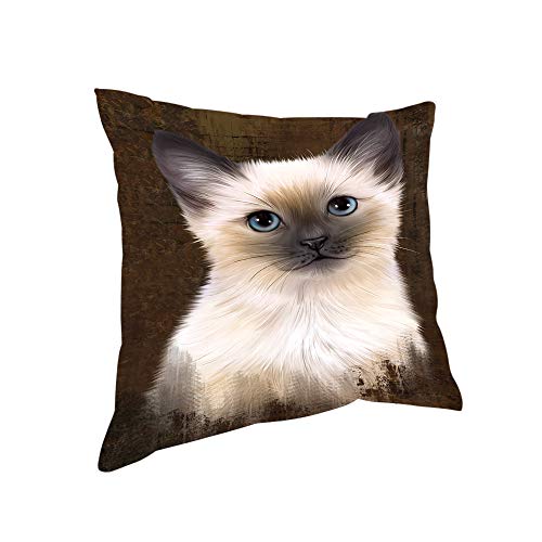 Amazon Com Doggie Of The Day Rustic Siamese Cat Pillow Pil74556