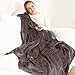 Kingole Flannel Fleece Microfiber Throw Blanket, Luxury Charcoal Gray Travel/Throw Size Lightweight Cozy Couch Bed Super Soft and Warm Plush Solid Color 350GSM (50”x60)