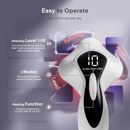 Oranmagic Body Sculpting Machine - Reduce Stretch Marks & Cellulite Massager Tool with Heating & Microcurrent Technology, Skin Tightening Device Suitable for Belly, Waist, Arms, Buttocks, Legs (White)