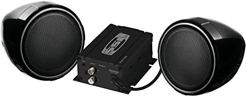 1 - MTRCY SPKR/AMP SYS BLTH, Motorcycle/UTV Speaker &amp; Amp System (With Bluetooth(R)), 600W, Weatherproof, Pair of 3" speakers in black case, Compact 2-channel amp, 3.5mm aux input...