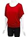 LL WT742 Womens Boat Neck Short Sleeve Dolman Drape Top XXXL RED
