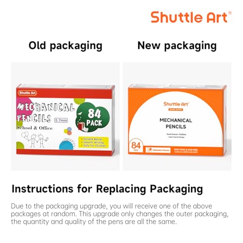 Shuttle Art Mechanical Pencils, 84 Pack Bulk Mechanical Pencils 0.7mm Medium Point, HB #2 Lead, Assorted Barrels, Office School Supplies