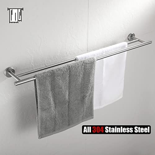JQK Double Bath Towel Bar, 30 Inch 304 Stainless Steel Thicken 0.8mm