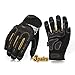 Vgo... 3-Pairs Heavy Duty Synthetic Leather Work Gloves, Impact Protection Mechanic Gloves, Rigger Gloves, Vibration Reduction, Touchscreen Capable (Size L, Black, SL8849)
