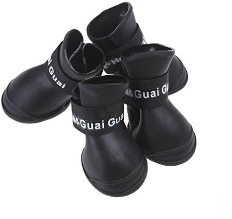 Waterproof Pet Dog Boots, Dog Shoes (Black-Large(1.77'' Width)) by Ecam