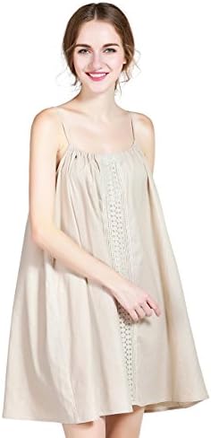 Simple Retro Women's Floral Beach Dress Casual A-Line Linen Slip Dress For Spring Summer