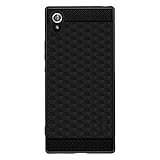 Sony Xperia XA1 Case,YockTec Soft Silicon Luxury Brushed Case with Texture Carbon Fiber Design Protection Cover for Sony Xperia XA1 5.0-Inch Smartphone (Black)