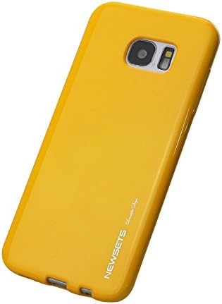 Galaxy s7 edge Case, Pearl Jelly Slight Glitter Perfect Fit [NEWSETS] Flexible Premium Bumper Yellow Cover Cases for Samsung SM-G9350