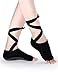 Aeiniweraabbcc Women Socks, for Barre/Yoga/Ballet/Pilates/Studio, Lace-Up, Non-Slip, Toeless, One Pair (black)