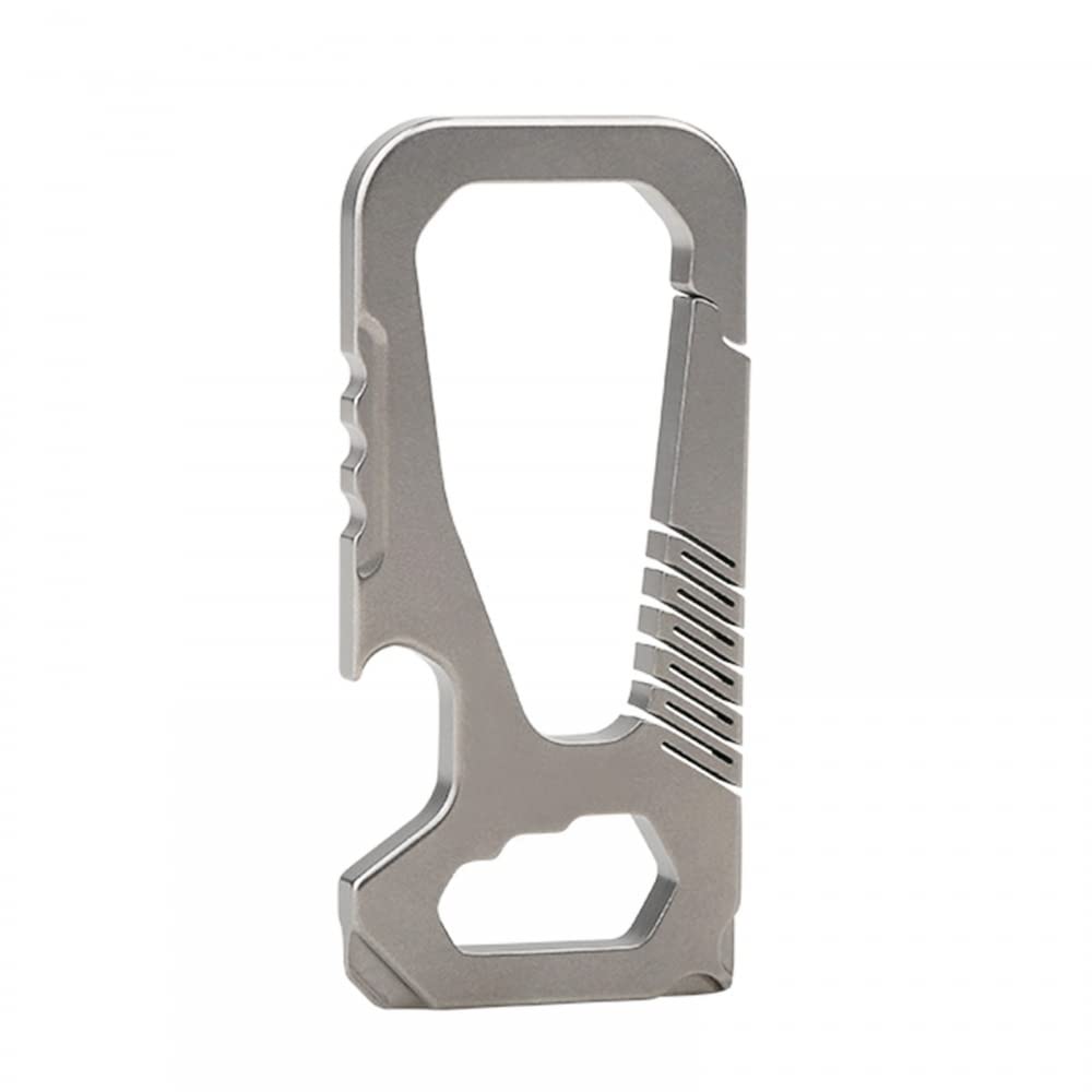 Titanium Carabiner Keychain, Portable Key Ring Holder with Bottle Opener & Wrench for Daily Use Outdoor Camping Adventure