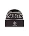 New Era NFL New Orleans Saints Unisex NFL Black & Gray Biggest Fan 2.0 Cuff Knit Beanie, Black/Grey,One Size