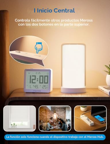 Meross Matter 10-in-1 Smart Thermometer Hygrometer (Hub Required) – Indoor WiFi Weather Station with Display, Automation and Alerts, Compatible with Apple HomeKit, Alexa and Google Home