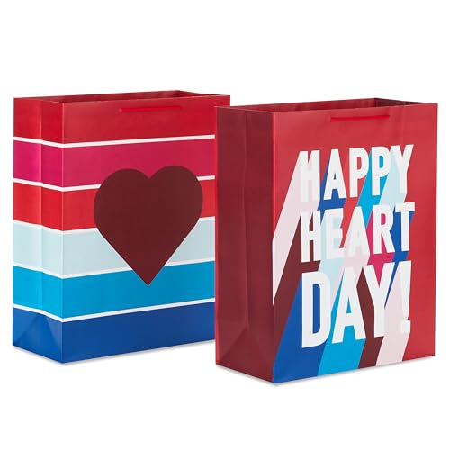 Hallmark 15" Extra Large Valentine's Day Gift Bags (2 Bags: Happy Heart Day, Je…