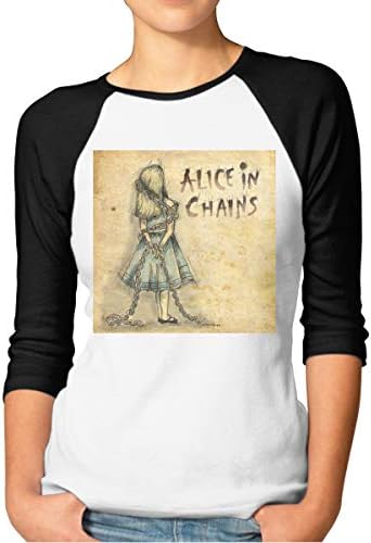 Alice in Chains Sexy Womens Soft 3/4 Raglan Sleeve Long Sleeve Baseball Tees Black