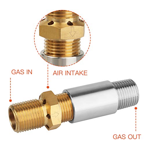 EXCELFU Fire Pit Installation Kit with 1/2" Chrome Key Valve, Propane Gas Fire Pit Valve Control