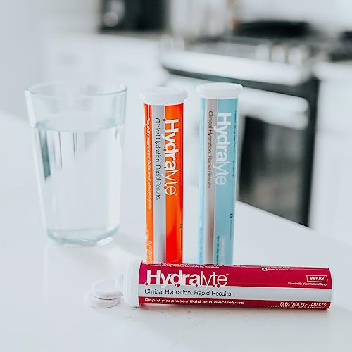 HydraLyte Electrolyte Tablets - Variety Flavoured Electrolytes, Low Sugar Electrolytes Formulated to Accelerate Hydration, Post Workout, Travel Essential - Safe Hydration for All Ages (60 Count)
