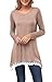 Zattcas Womens Assymetrical Top, Lace Hem Long Sleeve Trapeze Tunic Top