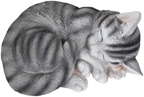 Backyard Child Sleeping Cat Out of doors Statue, Backyard Assortment Resin Animal Figurine, Out of doors Summer season Decorations for Patio Yard Garden Porch, Decoration Present (Grey)