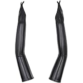 BRYCTSISEN Women's Faux Patent Leather Long Sexy Wet Elbow Length Shiny Metallic Gloves for Evening Opera Party,Cosplay