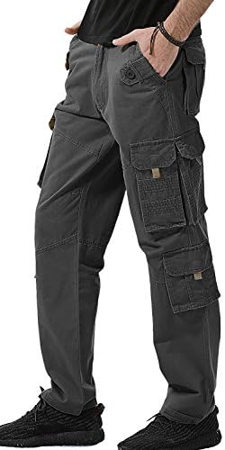 AOQ Mens Cargo Pant Work Pants(grey)