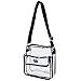 grinderPUNCH – Pro Football Stadium-Approved Clear Shoulder Messenger Bag – Medium Transparent Purse – Adjustable Shoulder Strap – Multiple Pockets – Stadium Compliant – 8” x 8” x 4”