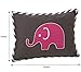 Bacati - Elephants Pink/Grey Decorative Pillow 12 x 16 inches