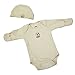 Baby Mink 100% Organic Cotton 2 Piece Newborn Set - Long Sleeve Bodysuit & Cap