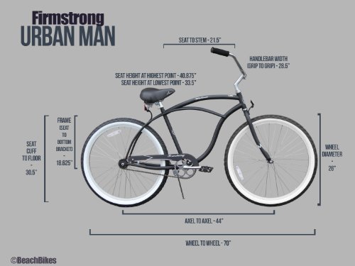 Firmstrong Urban Man Beach Cruiser Bike, Mens Bicycle 26-Inch, 1-Speed, Chrome