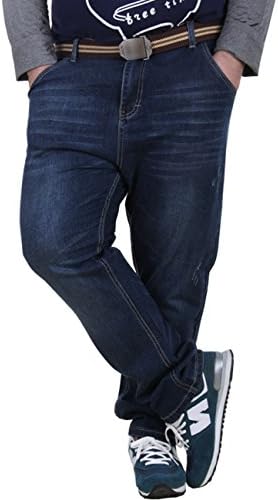 Gaok Men's Plus Size Loose Casual Straight-Leg Elasticity Denim Jean-46